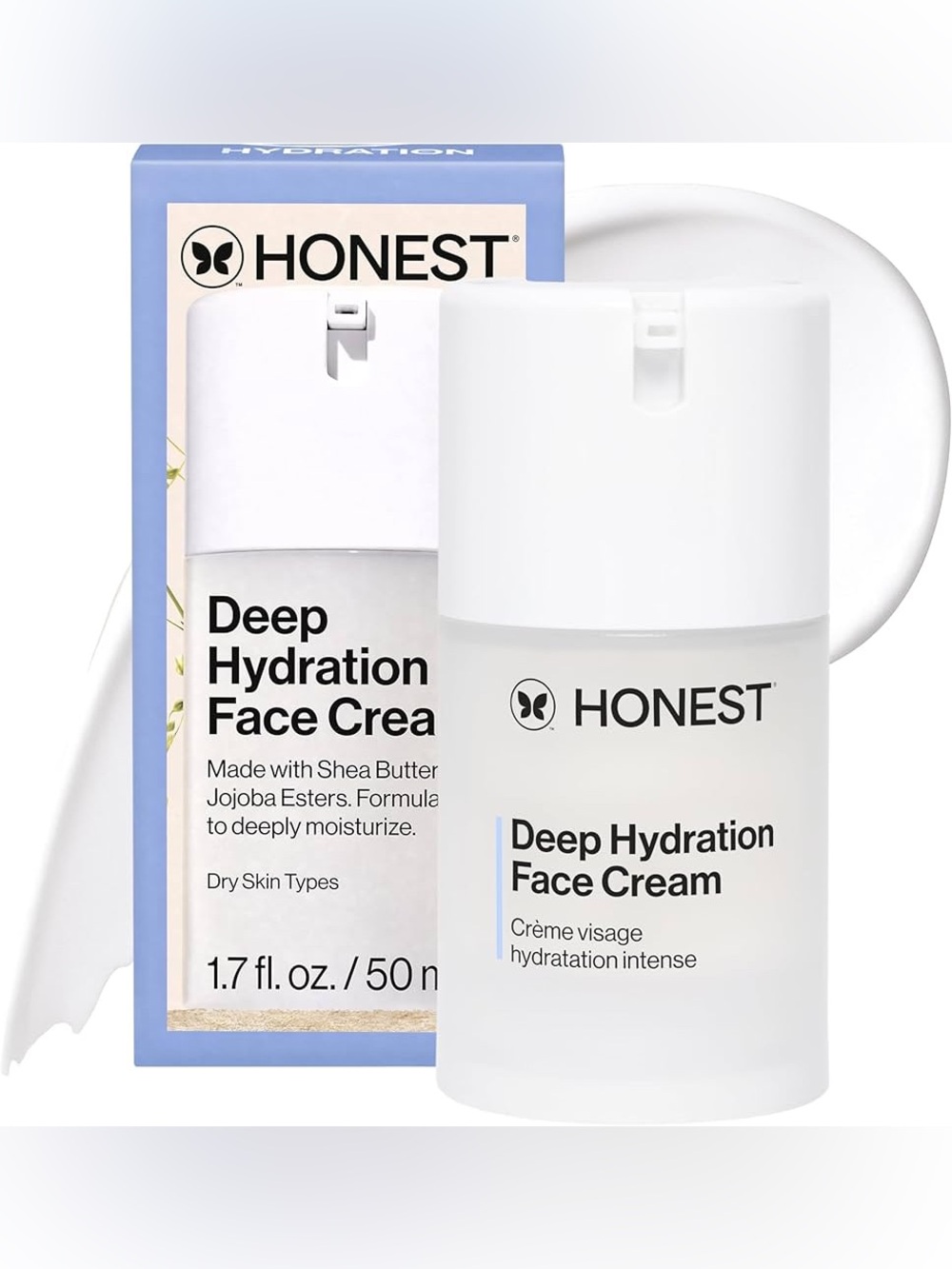 Honest Beauty Deep Hydration Face Cream, unscented and 1.7 fl oz
